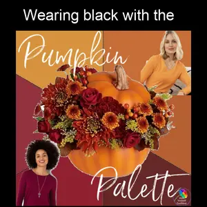 Wearing black with pumpkin palette