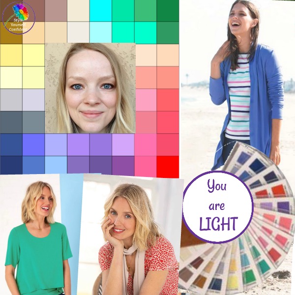 Color Analysis results for Jana #coloranalysisresults #lightcolors #coloranalysistonal https://www.style-yourself-confident.com/color-analysis-results-jana.html