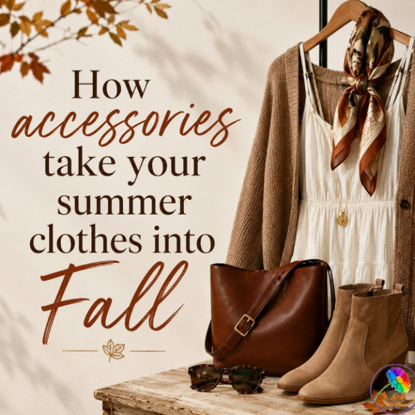 How accessories take summer clothes into Fall #accessoriestakesummerclothesintofall https://www.style-yourself-confident.com/how-accessories-take-your-summer-clothes-into-fall.html
