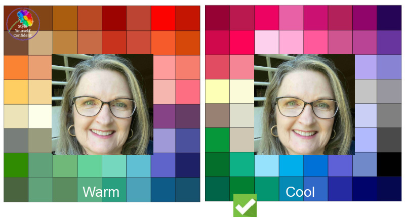 Color Analysis results for Dana #coloranalysis #beforeandaftercoloranalysis #coolcolors https://www.style-yourself-confident.com/color-analysis-results-dana.html