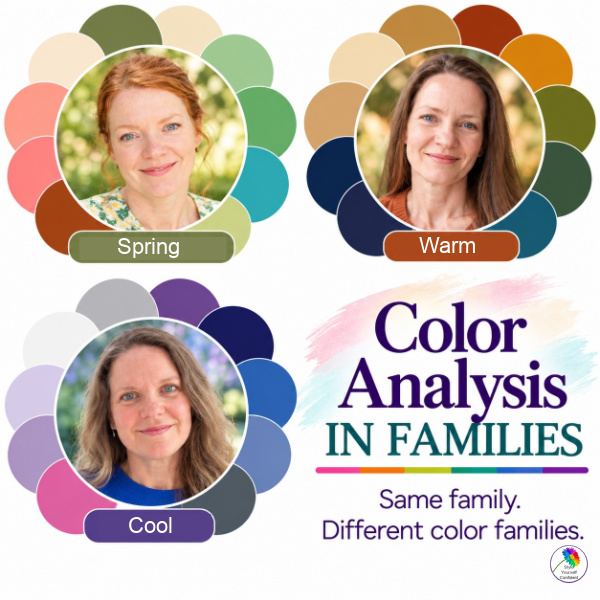 Color Analysis in families #coloranalysisinfamilies https://www.style-yourself-confident.com/color-analysis-in-families.html