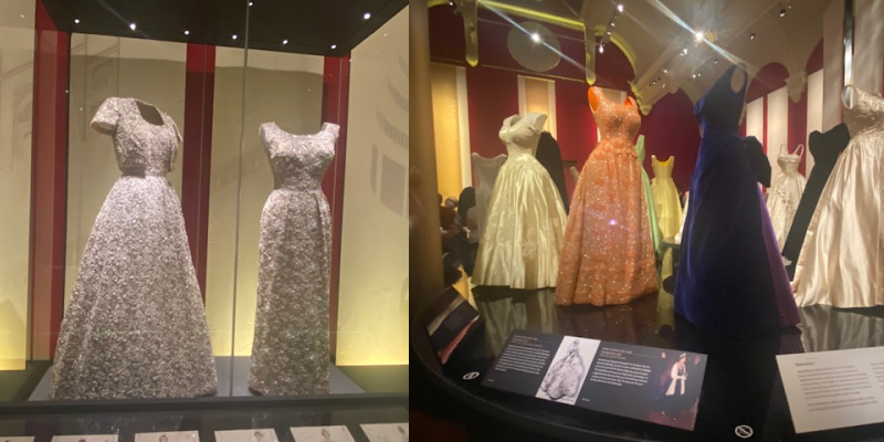 Evening gowns of Queen Elizabeth II #queenelizabethwardrobe #queenelizabethexhibition https://www.style-yourself-confident.com/queen-elizabeth-her-life-in-style.html