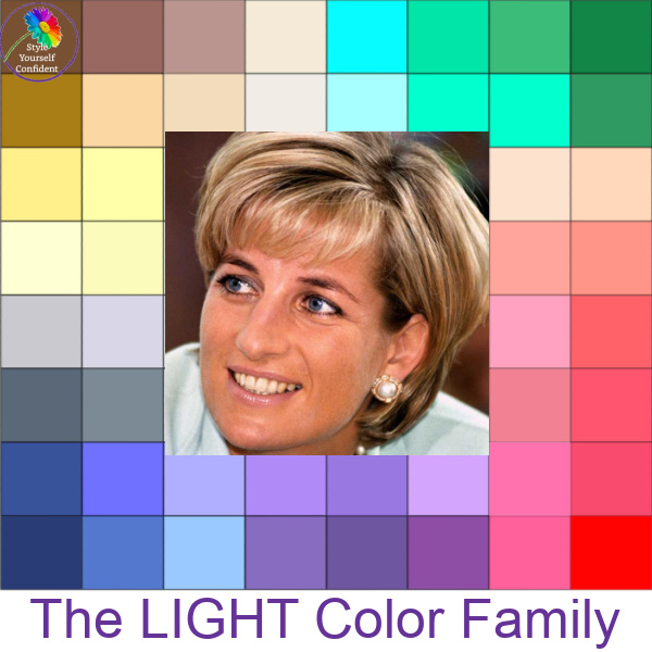 Diana Princess of Wales with Light coloring #dianaprincessofwales #lightcoloring https://www.style-yourself-confident.com/color-analysis-light.html