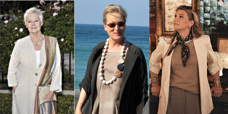 Natural style celebrites; Judi Dench, Meryl Streep, Diane Lane   #naturalstylepersonality https://www.style-yourself-confident.com/natural-style-personality.html