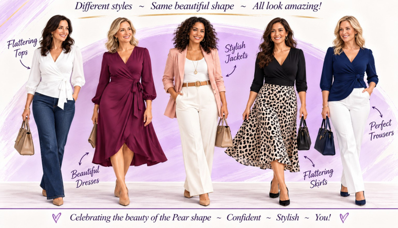 The Pear Body Type - how to identify and dress it. #pearbodytype https://www.style-yourself-confident.com/pear-body-type.html