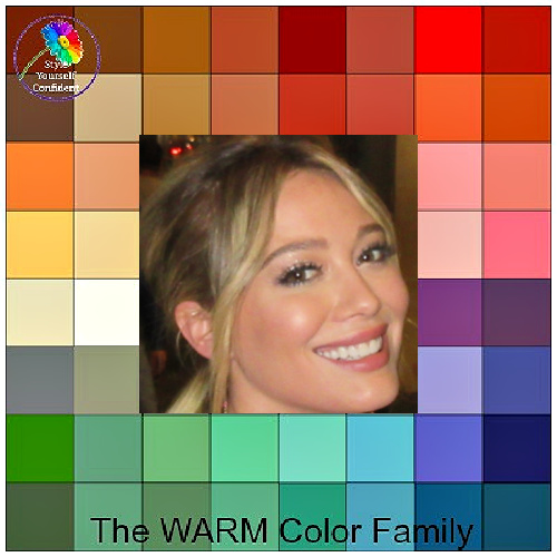 Fabric Color Swatch Warm (True) Spring with 30 type-specific Colors