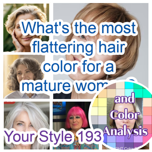 The most flattering hair color for a Mature Woman #mostflatteringhaircolorformaturewoman https://www.style-yourself-confident.com/most-flattering-hair-color-for-a-mature-woman.html
