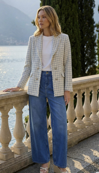 Woman with short body longer legs #balancedverticalbody #howtobalanceaverticalbody https://www.style-yourself-confident.com/balance-your-vertical-body.html