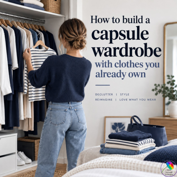 Build a capsule wardrobe with clothes you own #capsulewardrovewithclothesyouown https://www.style-yourself-confident.com/capsule-wardrobe-with-clothes-you-already-own.html