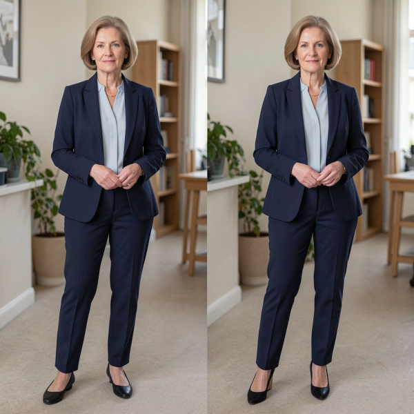 Change your body shape over 50 - woman wearing heels v flats #changeyourbodyshapewithstyle #bodyshapeover50 https://www.style-yourself-confident.com/change-your-body-shape-over-50-with-style.html