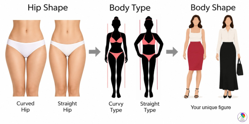 Hips, Body Type then your own unique Body shape #hipshape #bodytype https://www.style-yourself-confident.com/hip-shape.html