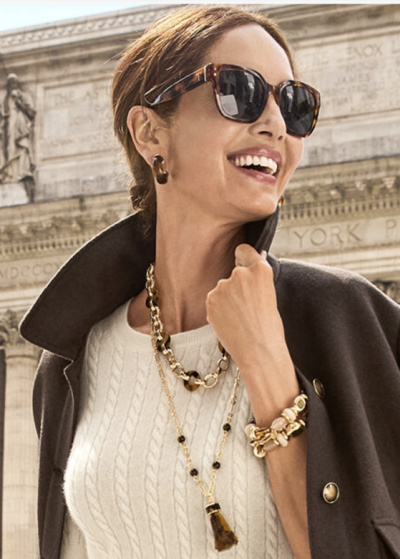 Gold and tortoiseshell jewelry for Fall #accessoriestakesummerclothesintofall https://www.style-yourself-confident.com/how-accessories-take-your-summer-clothes-into-fall.html