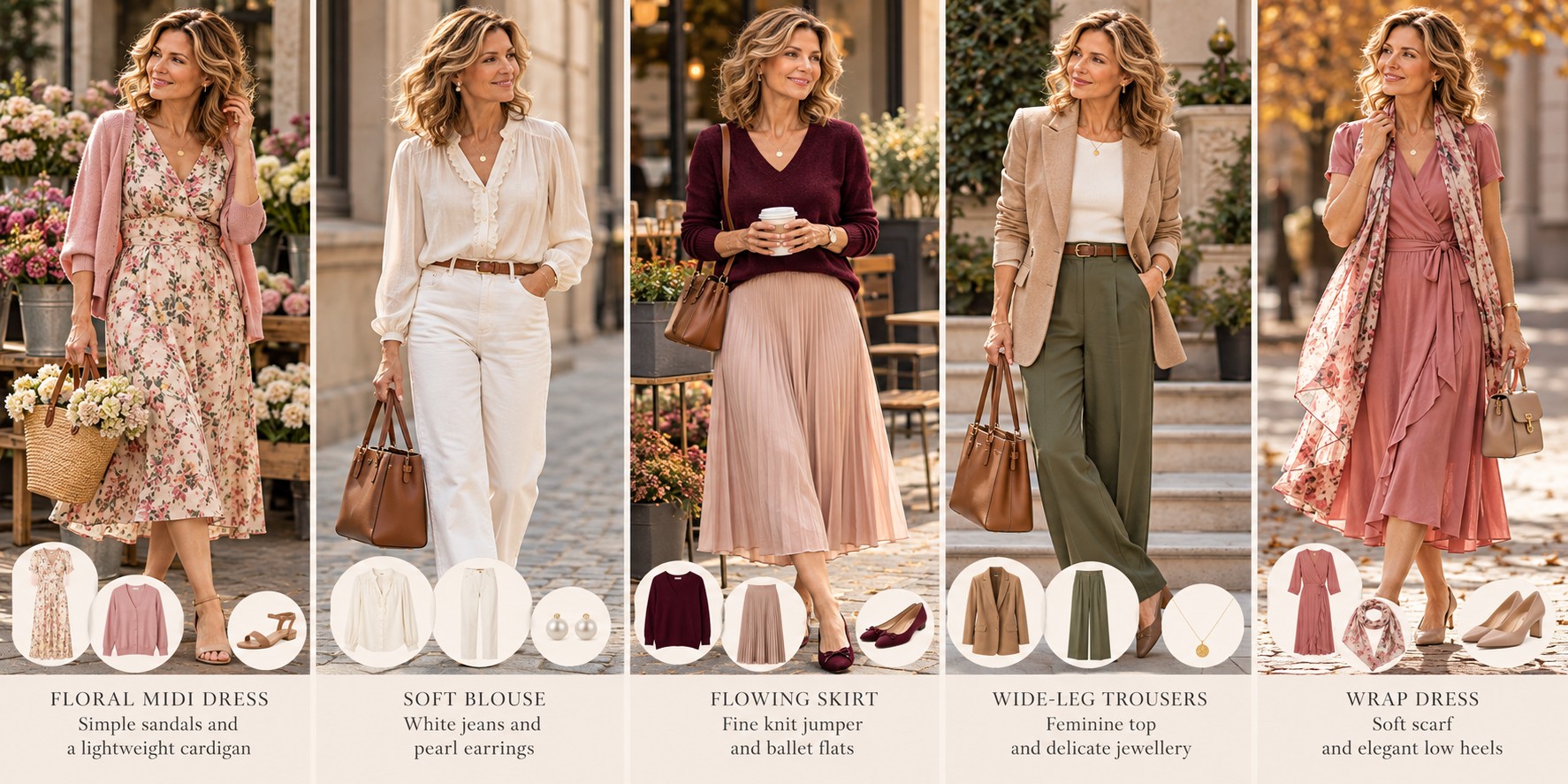 Outfits for a romantic style personality #romanticstylepersonality https://www.style-yourself-confident.com/romantic-style-personality.html